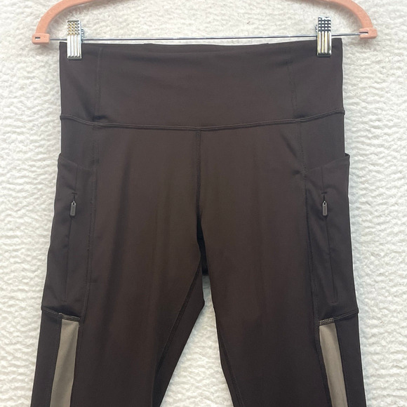 Athleta Leggings Womens Medium Brown Ultimate Stash Craft Tight Pockets Gym Yoga - Picture 4 of 12